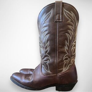 LAREDO Women's Brown Leather Western Boots With Heel Size 7.5 | EUC‎
